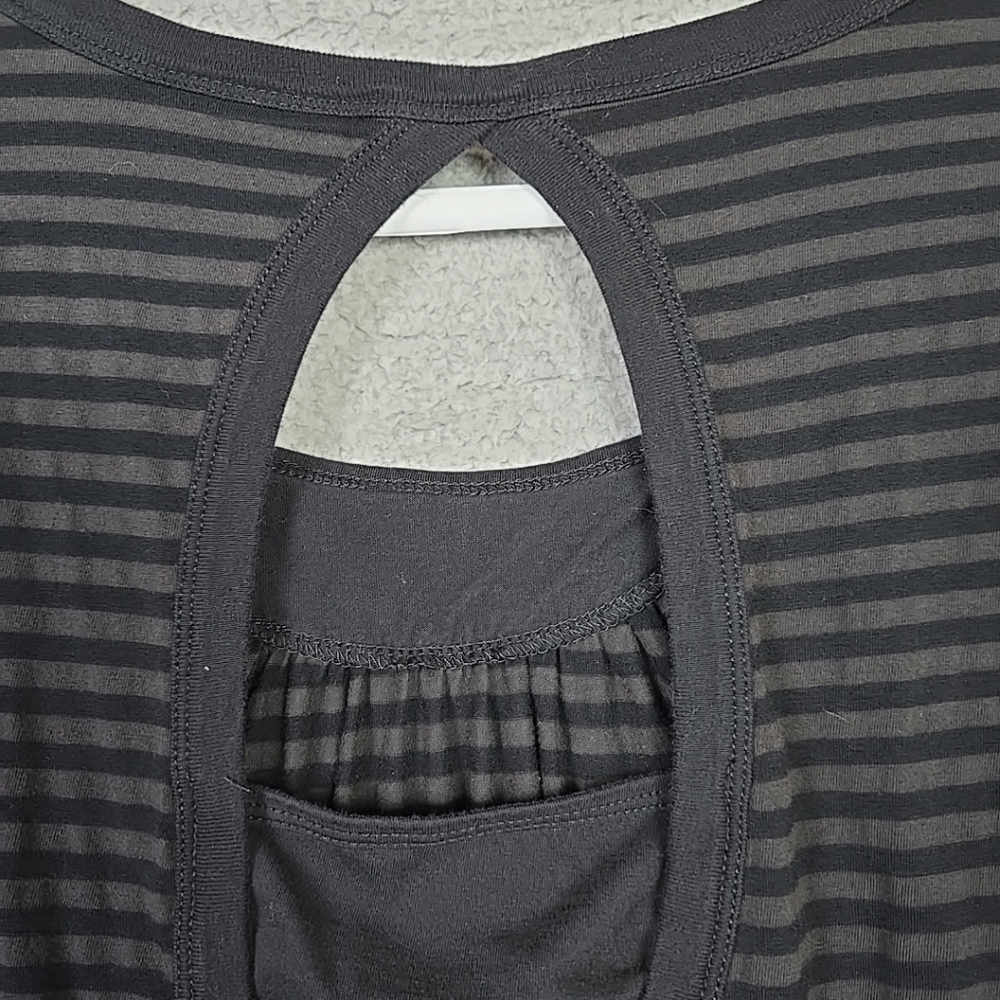 Self Esteem Women’s Short Sleeve Top Blouse Black/Brown Striped Size XL - Picture 14 of 15